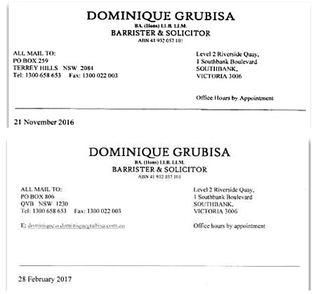 Grubisa letterhead