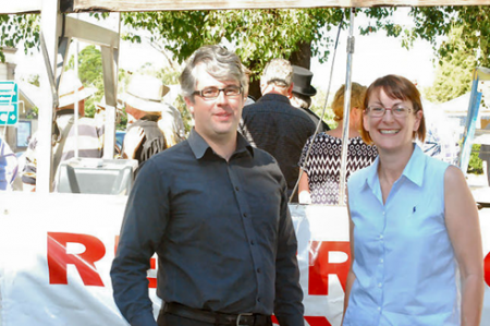 Macquarie Labor Candidate Susan Templeman and Andrew Punch MP at the protest.
