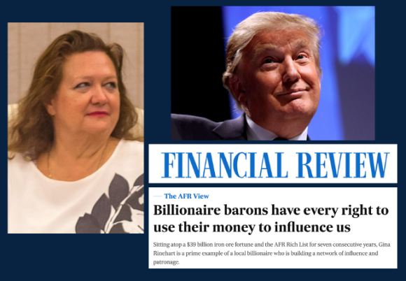 AFR-king what!? Mad money mag grovels to Gina, bootlicks billionaires and promotes plutocracy