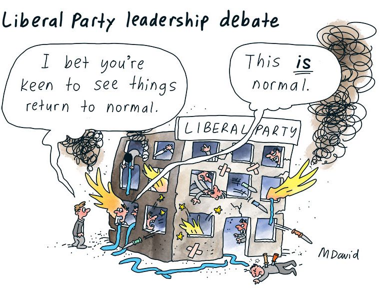 Liberal Characters CARTOONS: Liberal Party Ley-bours over new leadership