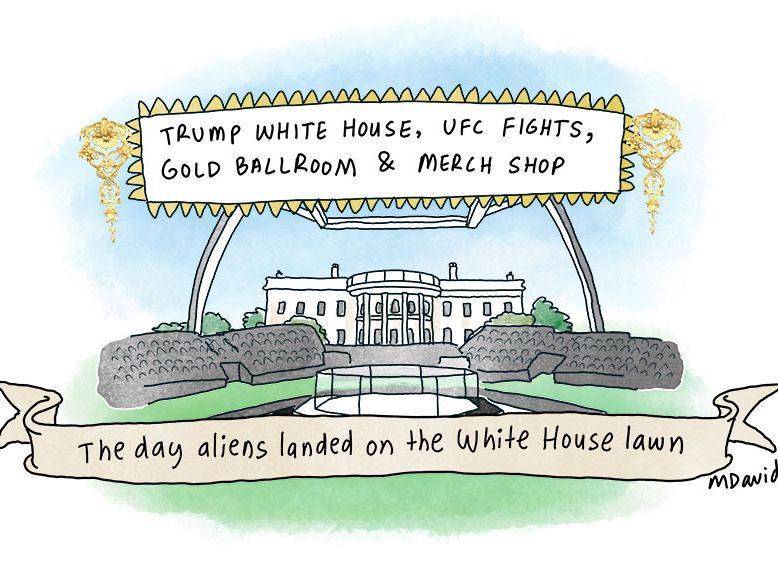 CARTOONS: Fight-loving peace president's latest Whitehouse stunt