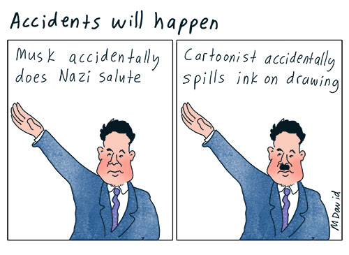 CARTOONS: Elon Musk waves away dodgy salute