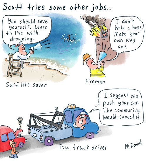 Morrison, Dutton, the ADF and the floods — photo ops all the way down