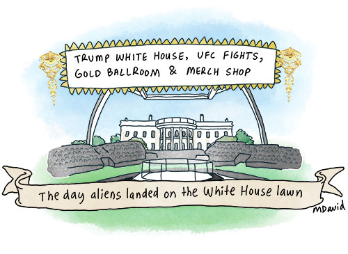 CARTOONS: Fight-loving peace president's latest White House stunt