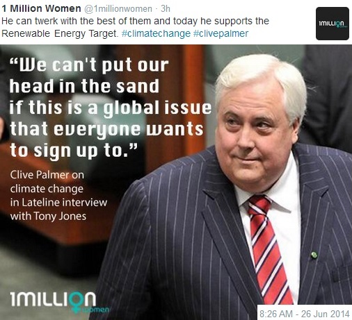 Palmer Gores Abbott to change Canberra climate