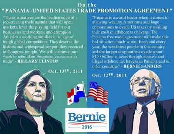 Sanders foresaw #PanamaPapers fraud while Clinton backed 2011 trade deal