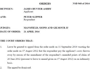 Game, set and match Slipper! Ashby and Harmers' final, costly, humiliation