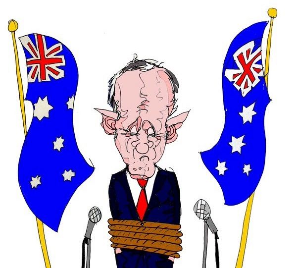 Malcolm Turnbull on the campaign trail with Rocky Dabscheck