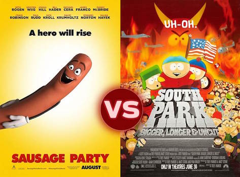 Screen Themes: Sausage Party vs South Park: Bigger, Longer and Uncut